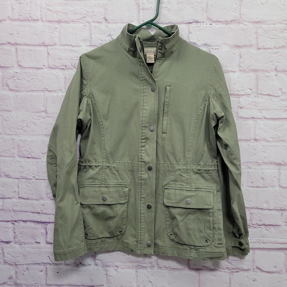 Duluth Trading Co Green Field Jacket Womens S Cinched Waist Utility Gorpcore